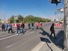 Проспект Ленина в районе Нового рынка перекрыли