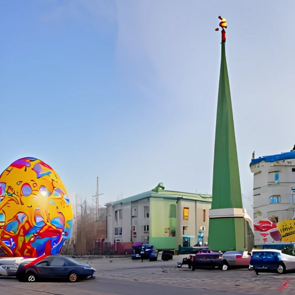 Путешествие пасхальных яиц по горам и полям. Нейросеть нарисовала символ праздника по-алтайски